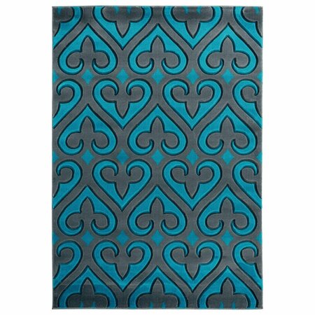 UNITED WEAVERS OF AMERICA 2 ft. 7 in. x 4 ft. 2 in. Bristol Heartland Turquoise Rectangle Rug 2050 11469 35C